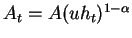 $A_t=A (u h_t) ^{1-\alpha}$